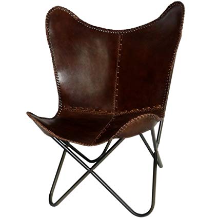 Amazon.com: Butterfly Chair Brown Leather Butterfly Chairs