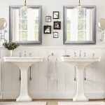 ANY COLOR Brushed Nickel Modern Bathroom Mirror Framed | Etsy