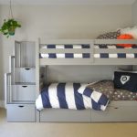 Gray Bunk Beds with Stairs, Storage Drawers, and Under Bed Storage