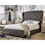 Amazon.com - Furniture of America Callista Flax Fabric Bed with