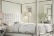 Queen Size Metal Canopy Bed with White from Hearts Attic | Quick