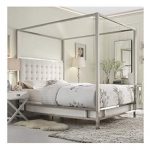 Amazon.com - Modern Square Polished Chrome Canopy Poster Queen Bed