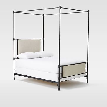 Rhodes Upholstered Metal Canopy Bed | west elm