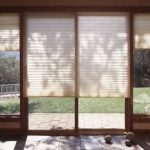Pleated blinds on sliding glass doors | Window Treatment Ideas for