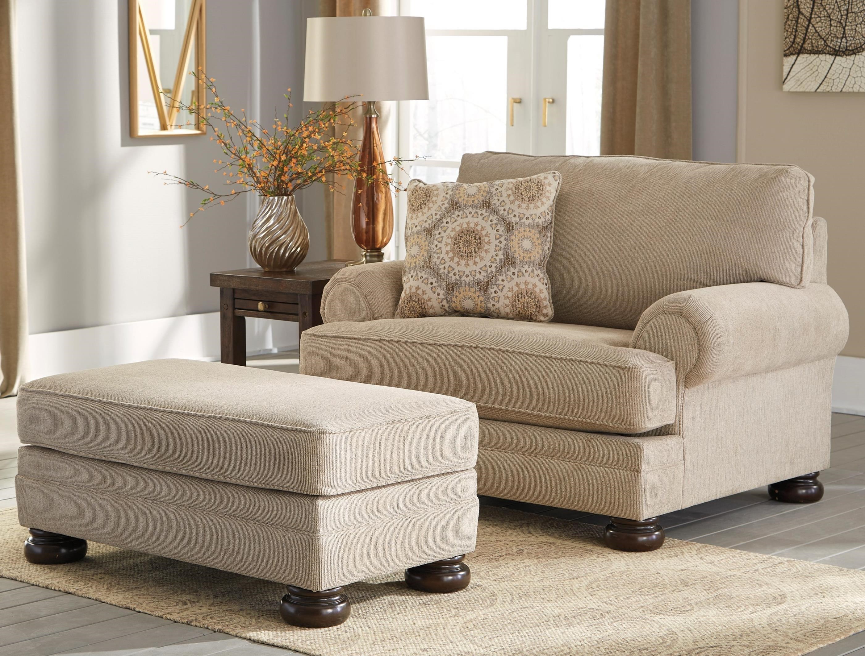 Benchcraft Quarry Hill Chair and a Half & Ottoman | Westrich