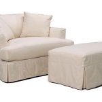 McCreary Modern 0778 Slipcover Chair and a Half and Ottoman Set with