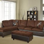 F20A 3 pc Aiden chocolate microfiber and faux leather sectional sofa