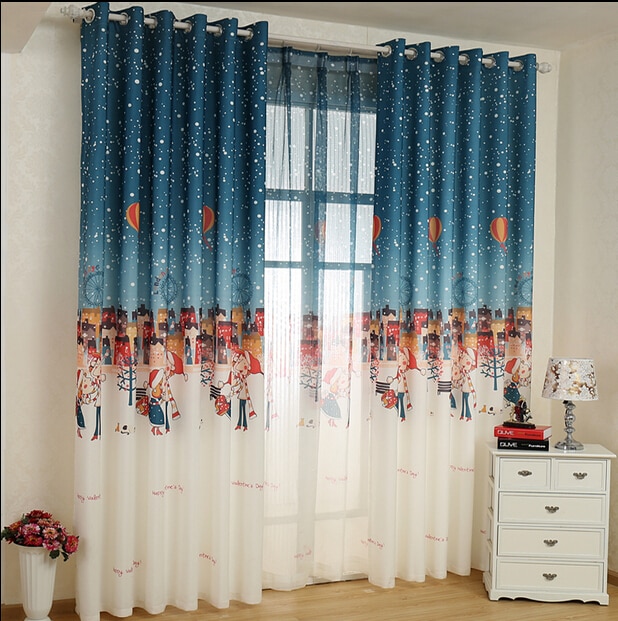 Hot Sale Curtains for Kids Cartoon Curtains for Windows Christmas