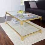 Shop Huxley Acrylic and Gold with Glass Top Coffee Table - Free