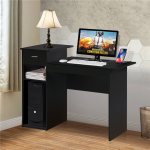 Yaheetech Small Spaces Home Office Black Computer Desk with Drawers