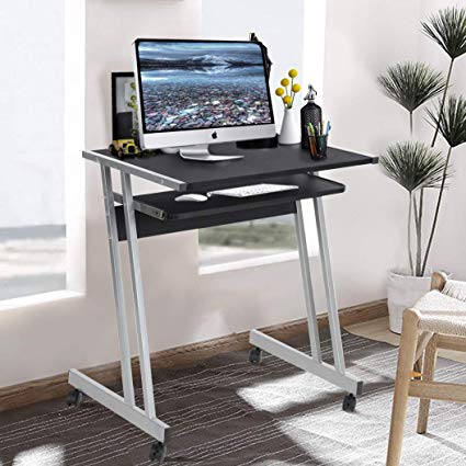Amazon.com: Aingoo u2013 Small Computer Desk with Rolling Keyboard Tray