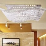 Modern Minimalist LED K9 Crystal Rectangular Ceiling Lamp Dining