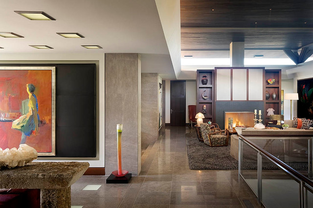 Make stylish and bold contemporary home interior design hall