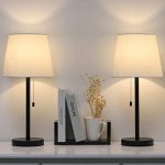 Modern Table Lamp Set of 2, Bedside Lamps for Bedroom, Living Room
