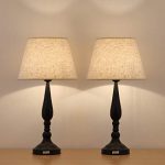 HAITRAL Modern Night Lamps Set of 2 - Contemporary Bedside Table