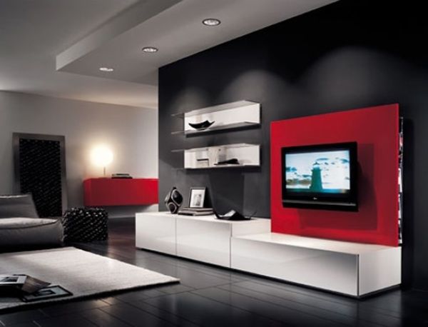 Modern Interior Decorating Ideas For Living Room Red And Black