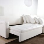 Modern White Leather Sectional Sleeper Sofa