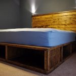 Cool shabby solid wood platform bed idea with cool shabby wood planks  headboard