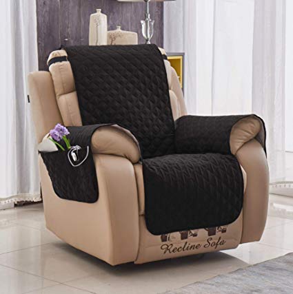 Amazon.com: Black Recliner Chair Cover with Pockets for Pets