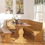 Amazon.com: Pemberly Row Breakfast Corner Nook Table Set in Natural