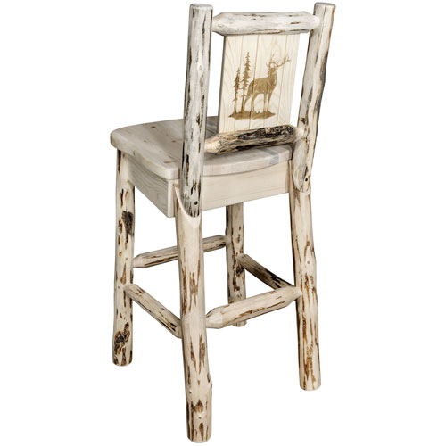 Montana Woodworks Montana Counter Height Barstool With Back, With