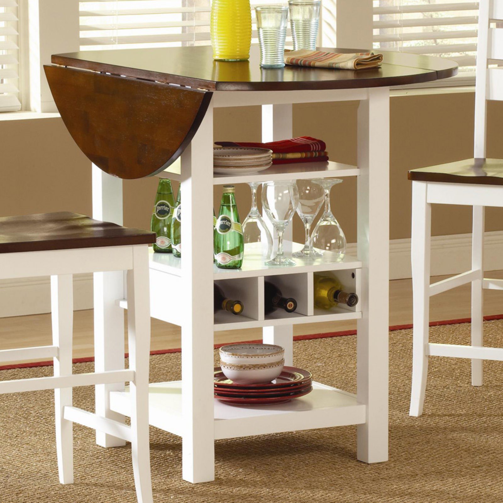 Ridgewood Counter Height Drop Leaf Dining Table with Storage