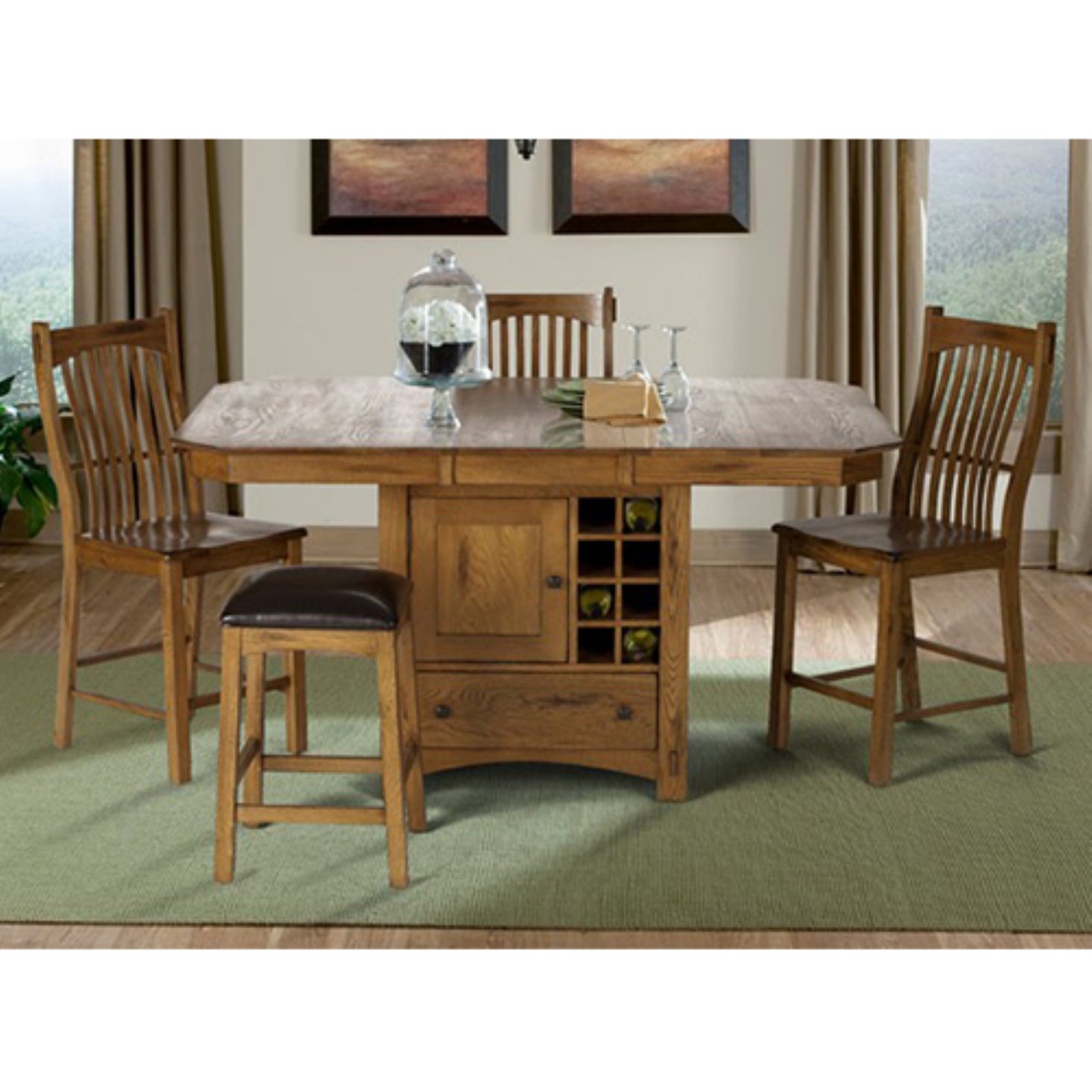 A-America Laurelhurst Wine Storage Counter Height Dining Table