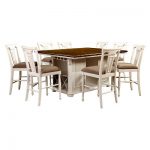 Sun & Pine 9pc Country Storage Counter Height Table Set - Cherry And