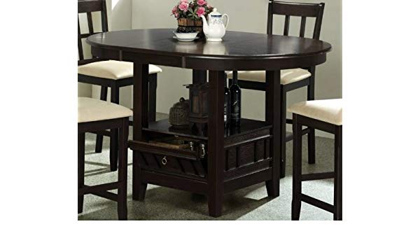 Amazon.com - Counter Height Dining Table with Storage Base Dark