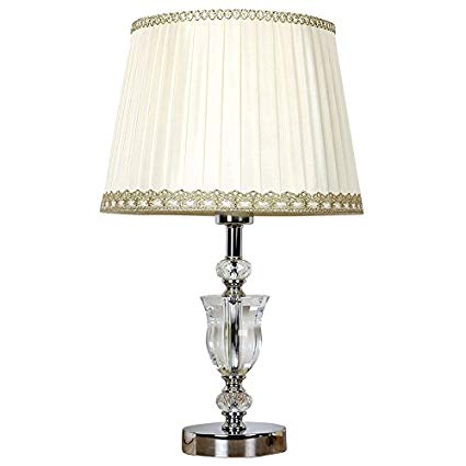 Moooni Modern Crystal Base Table Lamps Fabric Lamp Shade with