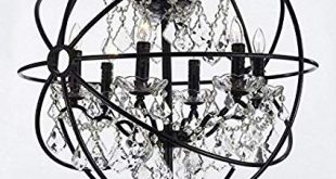 Foucault's Orb Wrought Iron Crystal Chandelier Lighting Country