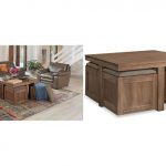 Champagne Cube Coffee Table with 4 Storage Ottomans, Created for