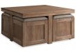 Furniture Champagne Cube Coffee Table with 4 Storage Ottomans