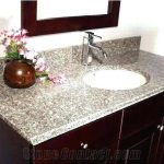 Custom Bathroom Vanity Countertops With Sink China Golden Pink