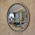 OY 055 2016 new mirror oval PU large oval antique decorative