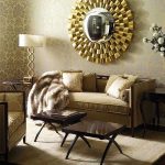 Stunning golden round decorative mirror | Living Room -Space for all