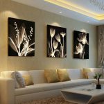Living room decorative painting Modern sofa background flower design