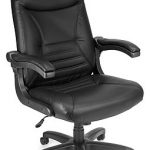 OFM MobileArm Leather Executive Office Chair, Adjustable Arms, Black
