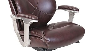 La-Z-Boy Cantania Leather Executive Office Chair, Adjustable Arms