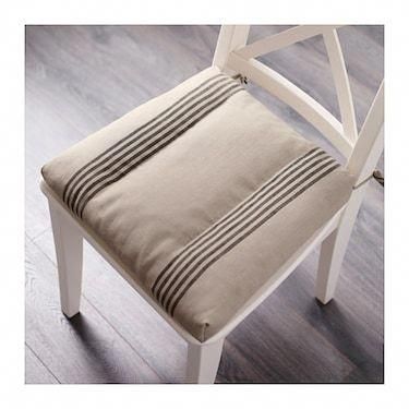 IKEA ULLAMAJ chair cushion Ties keep the chair pad in place. You can