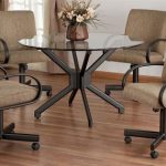 Upholstered Dining Chairs With Wheels Design Ideas Intended For 10