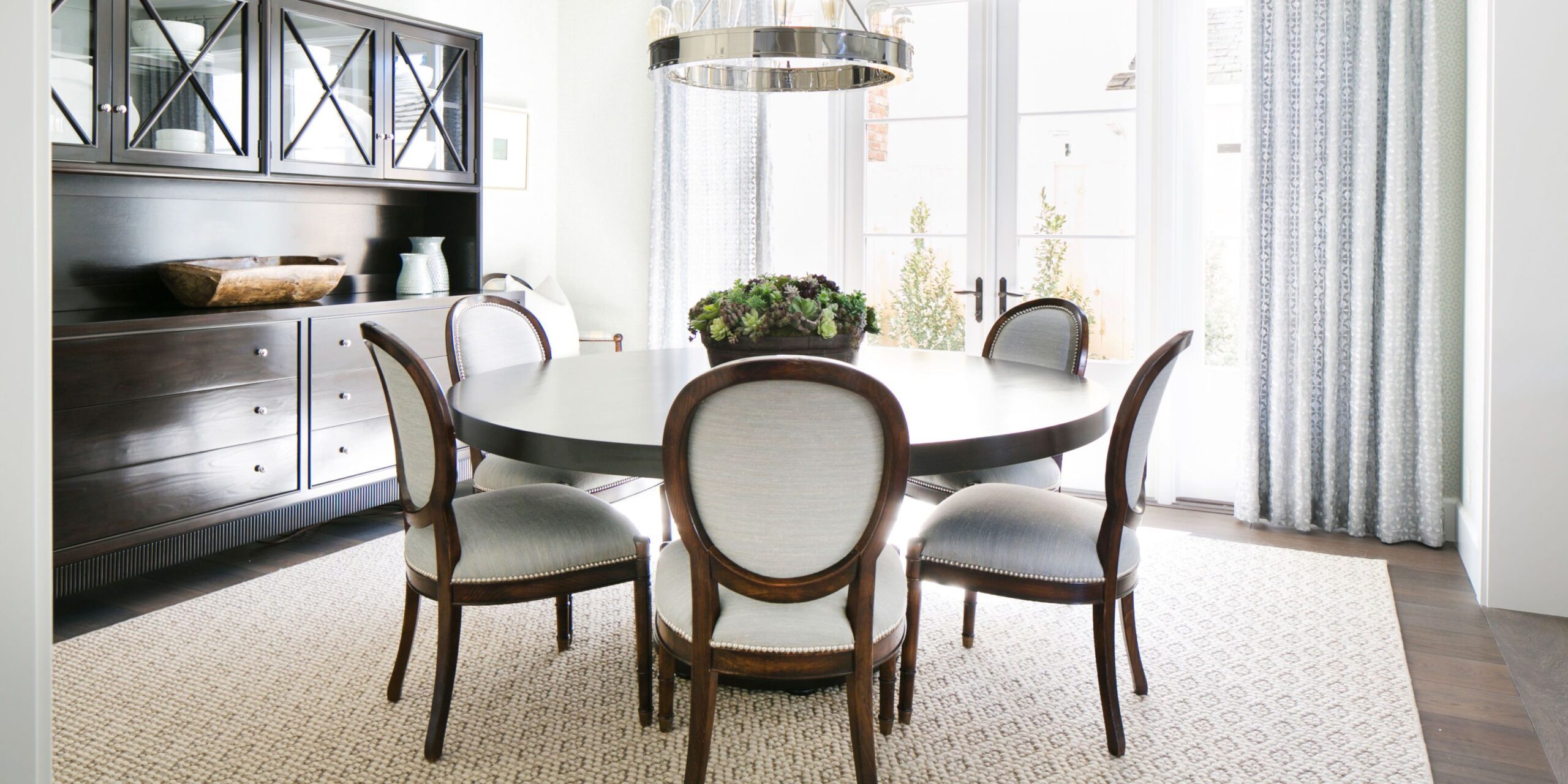 Elegant Dining Rooms Featuring Round
  Tables