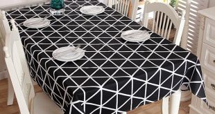 Black White Chessboard Decorative Table Cloth Cotton Rectangle
