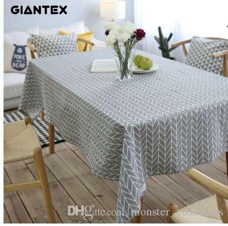 GIANTEX Pastoral Arrow Pattern Decorative Table Cloth Cotton Linen
