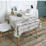 Wood Grain Pattern Table Cloth Cotton Linen Dining Table Cover For