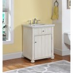 Shop Hampton Bath Vanity in Distressed White with Grey and White
