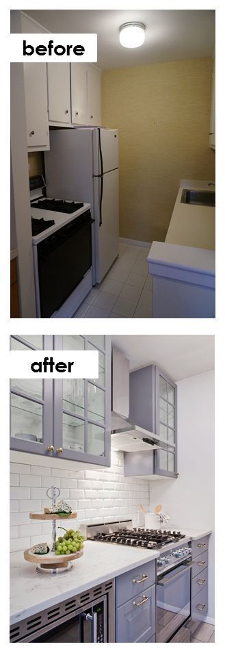 Small Kitchen Ideas - Before & After Remodel Pictures of Tiny