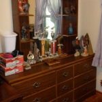 Vintage 9 Drawer Dresser With Mirror and Shelves, Contents Not