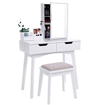 Amazon.com: AILOVE Modern Dressing Table, Wooden Makeup Table Mirror