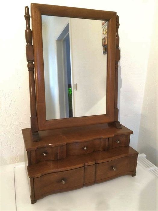 Victorian dressing table mirror with drawers - England - ca. 1890
